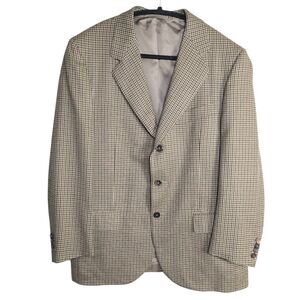 Vintage Donato Di Vevoli Cashmere Silk Houndstooth Blazer Jacket Custom Italy 40